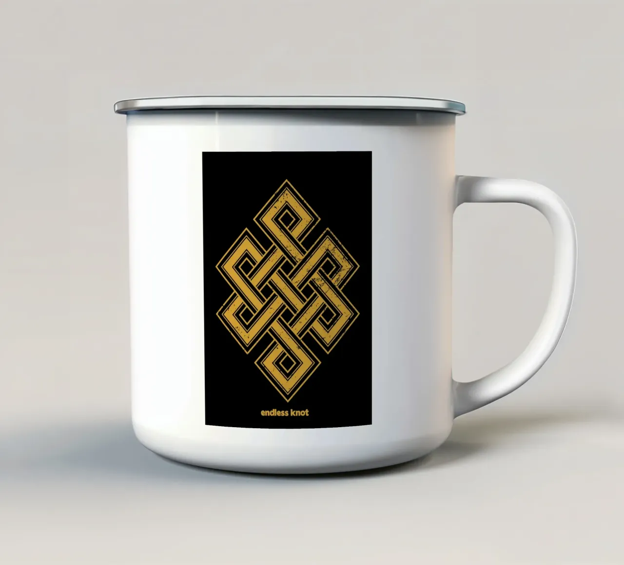 Nodo infinito tazza in smalto da Mariel Toigo