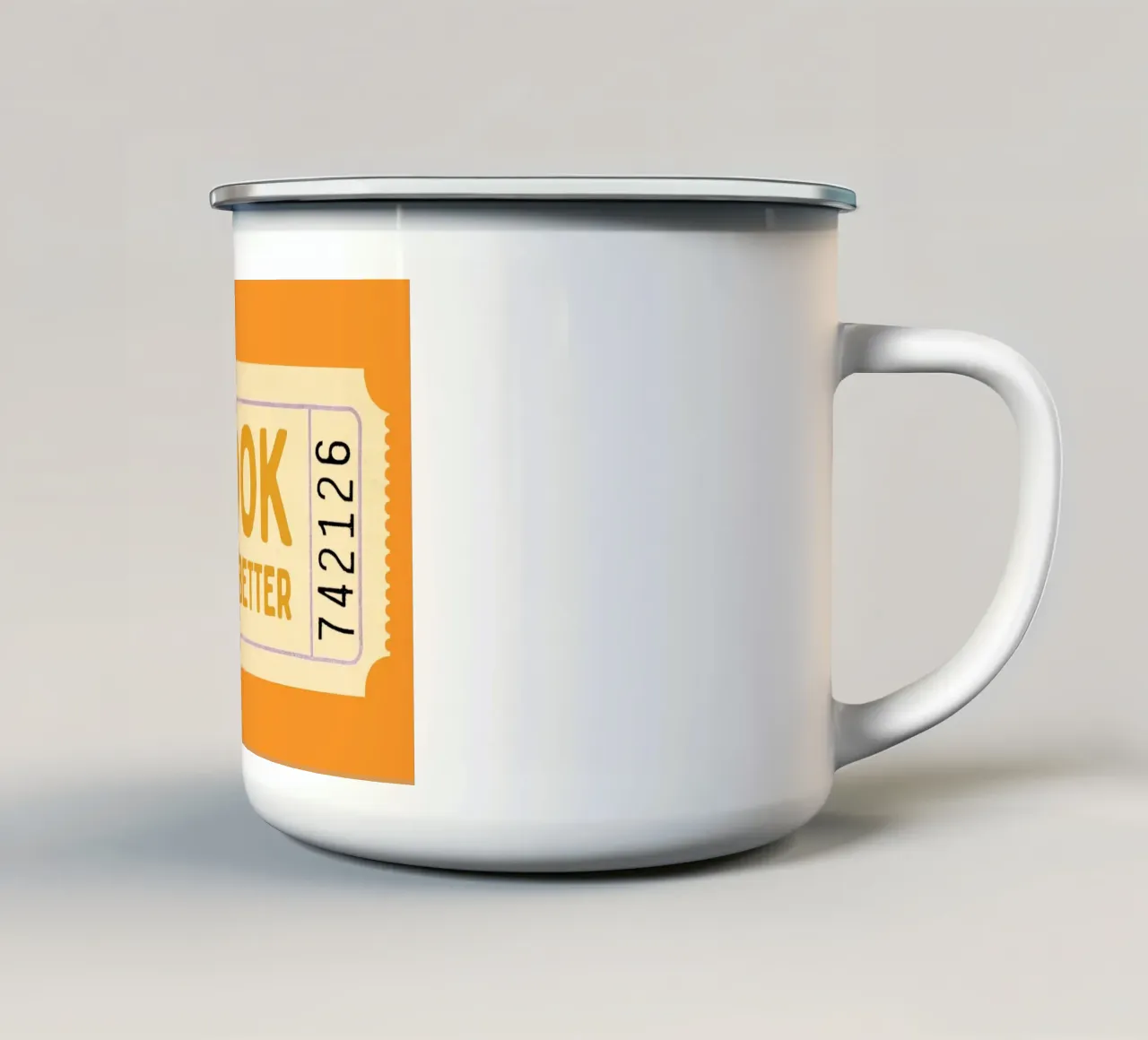 "Poster retro del biglietto "Book Was Better tazza in smalto da vintagepod