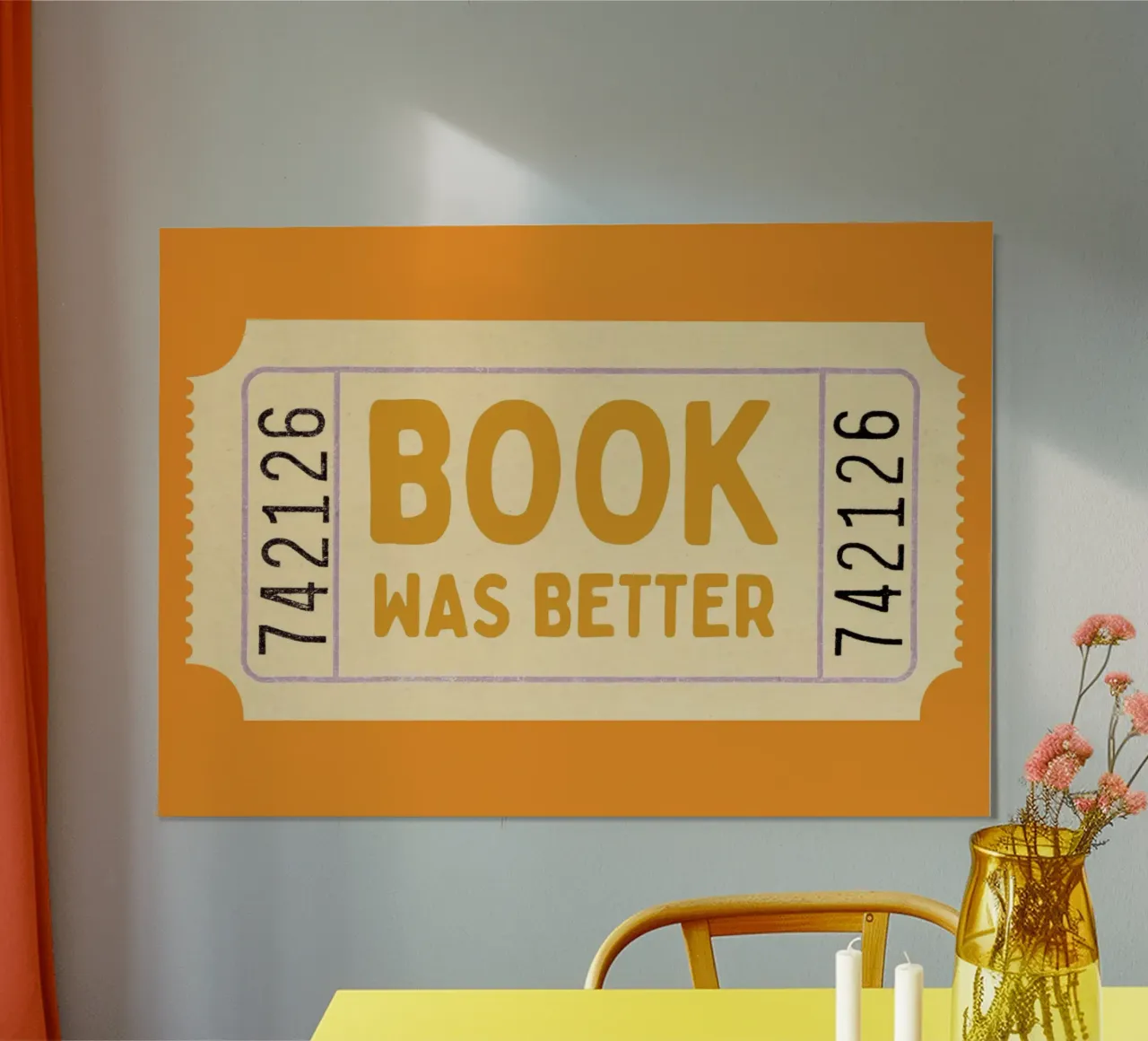 "Poster retro del biglietto "Book Was Better poster da vintagepod
