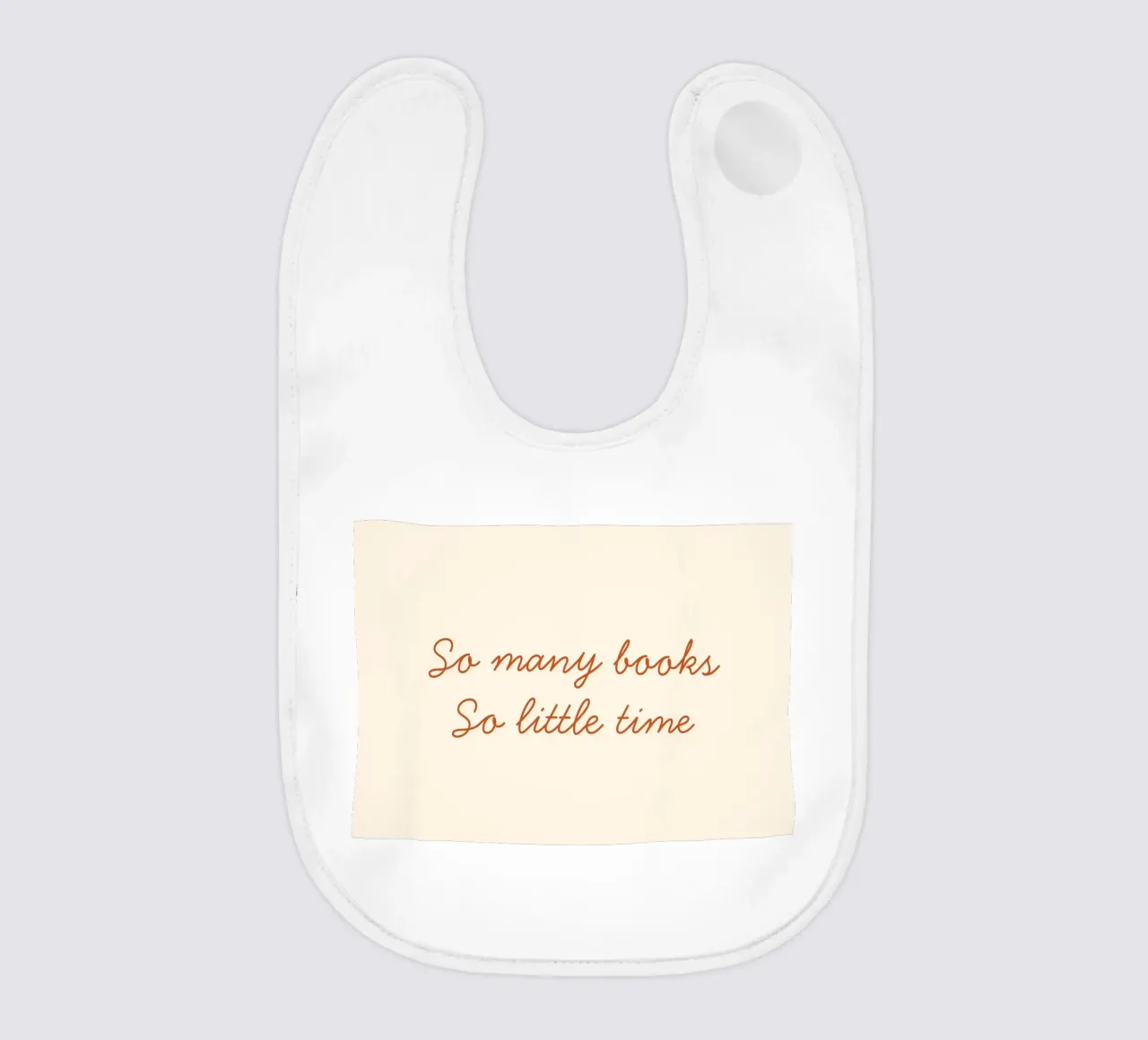 "So Many Books, So Little Time" Script Art Print baby bib by vintagepod