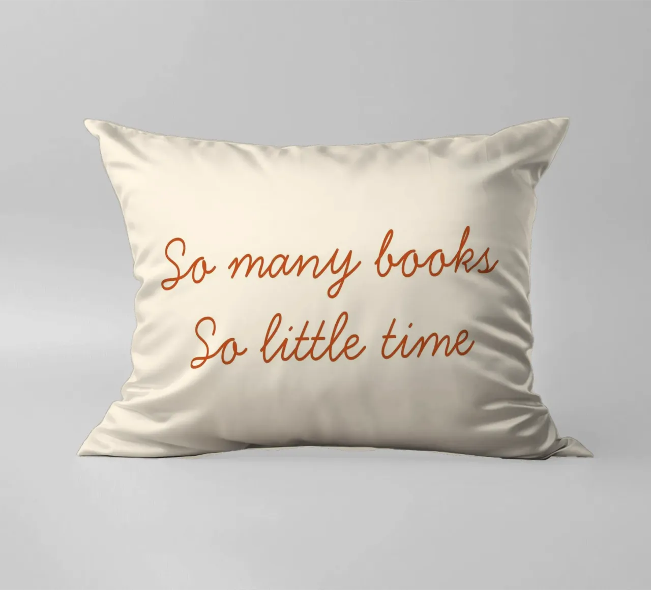 "So Many Books, So Little Time" Script Art Print decorative cushion by vintagepod
