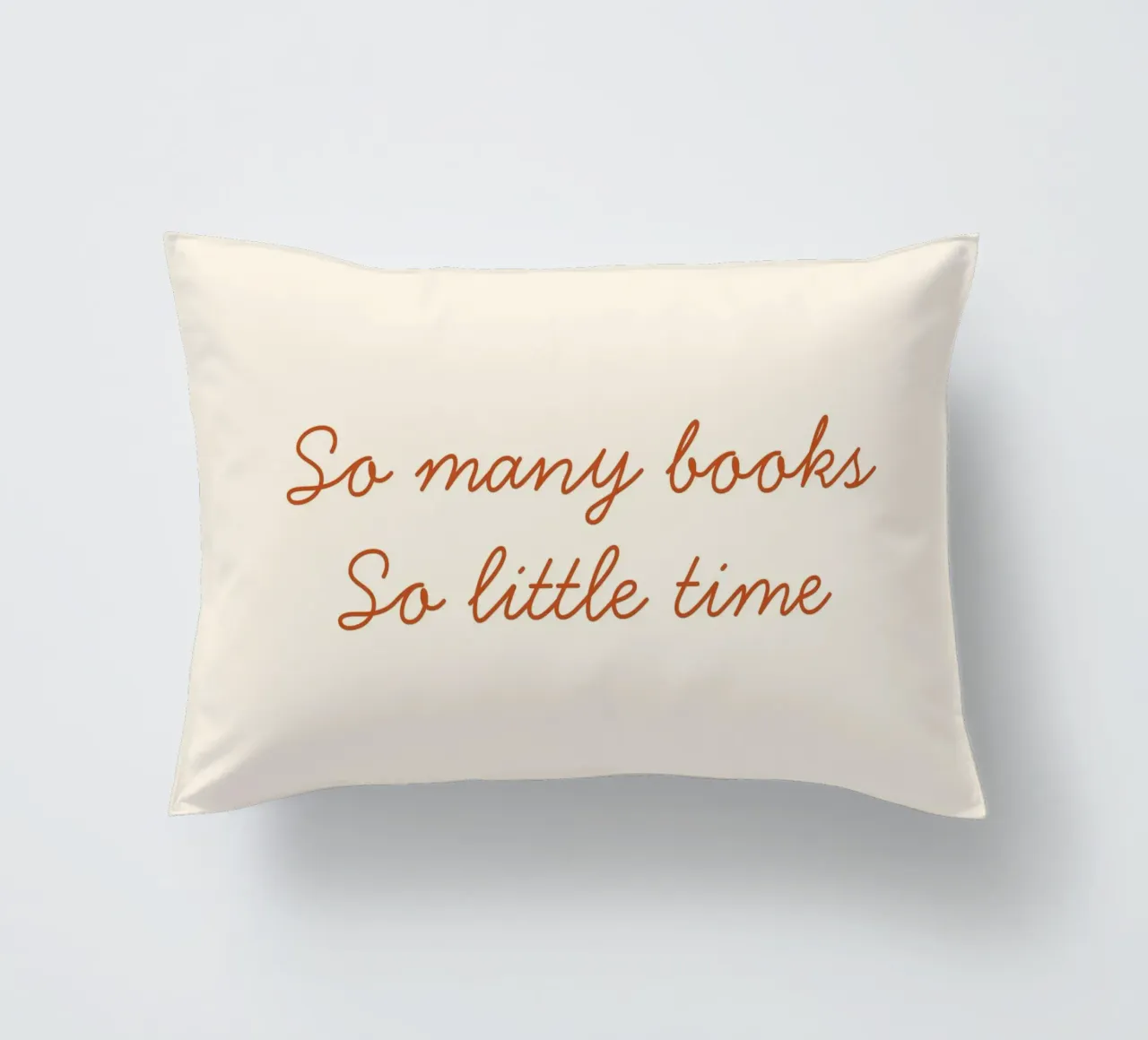 "So Many Books, So Little Time" Script Art Print decorative cushion by vintagepod