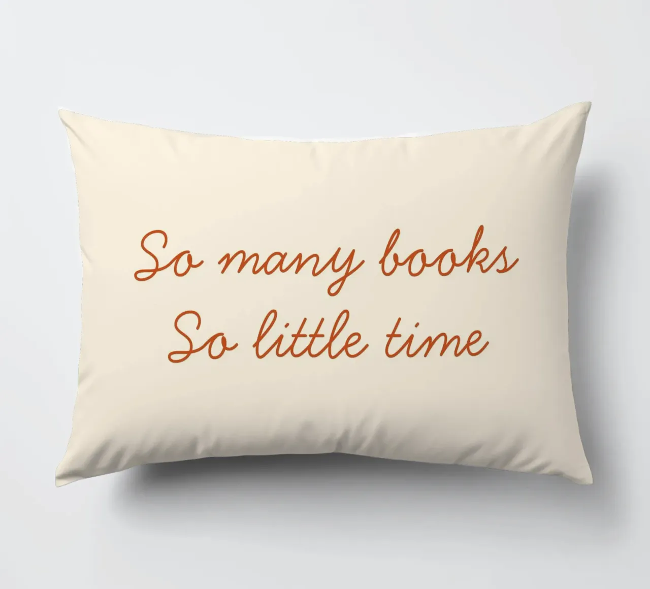 "So Many Books, So Little Time" Script Art Print decorative cushion by vintagepod