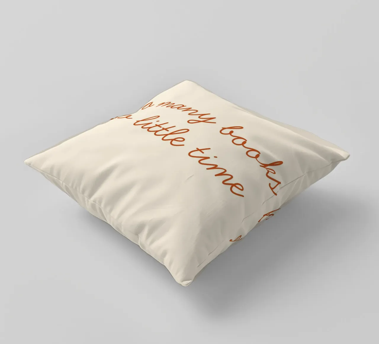 "So Many Books, So Little Time" Script Art Print decorative cushion by vintagepod