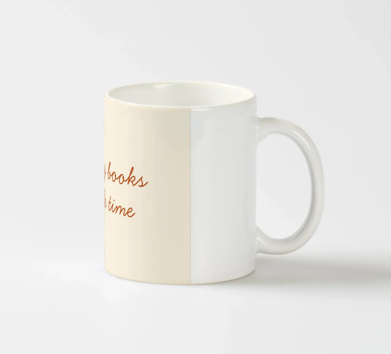 "So Many Books, So Little Time" Script Art Print ceramic mug by vintagepod
