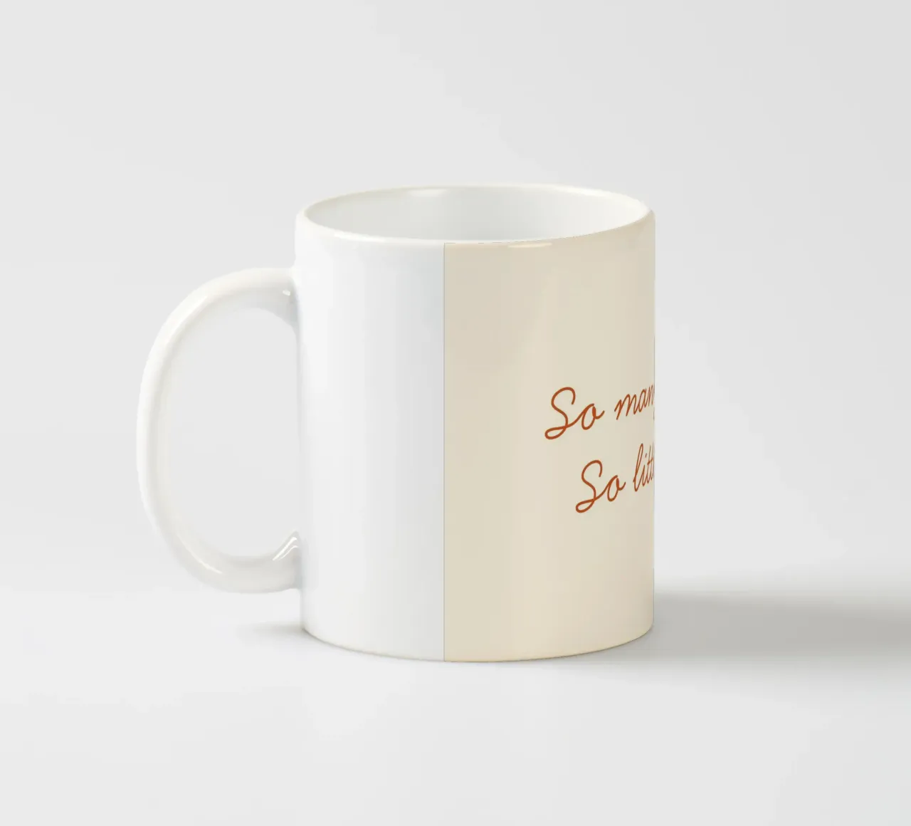 "So Many Books, So Little Time" Script Art Print ceramic mug by vintagepod