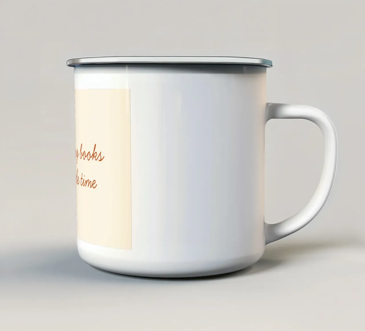 "So Many Books, So Little Time" Script Art Print enamel mug by vintagepod