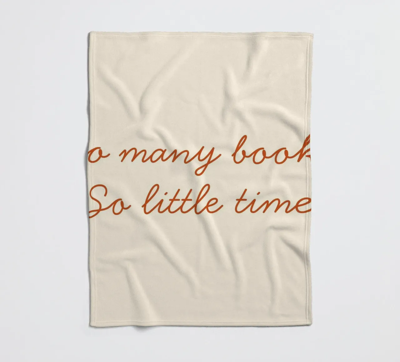 "So Many Books, So Little Time" Script Art Print fleece blanket by vintagepod