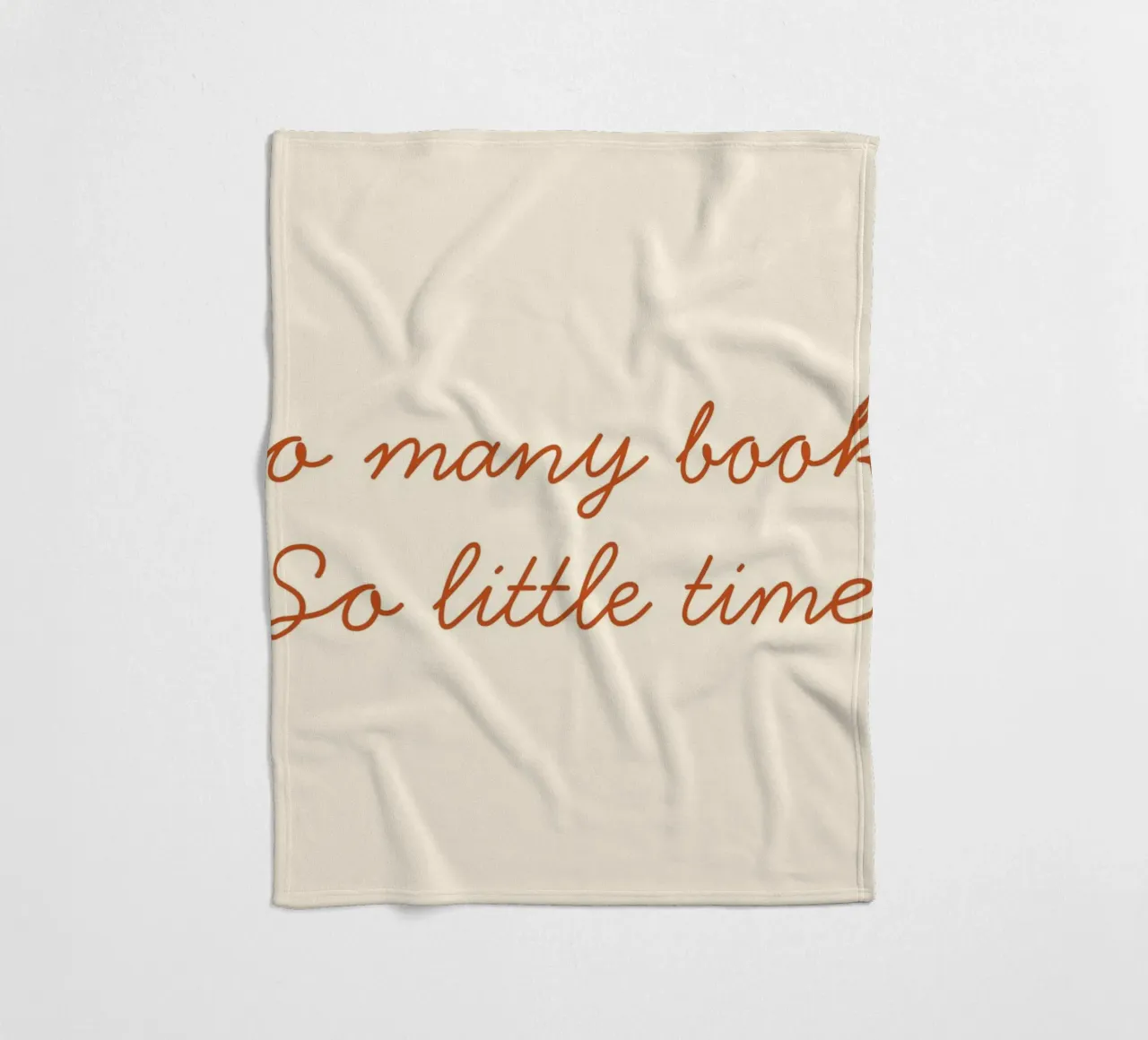 "So Many Books, So Little Time" Script Art Print fleece blanket by vintagepod
