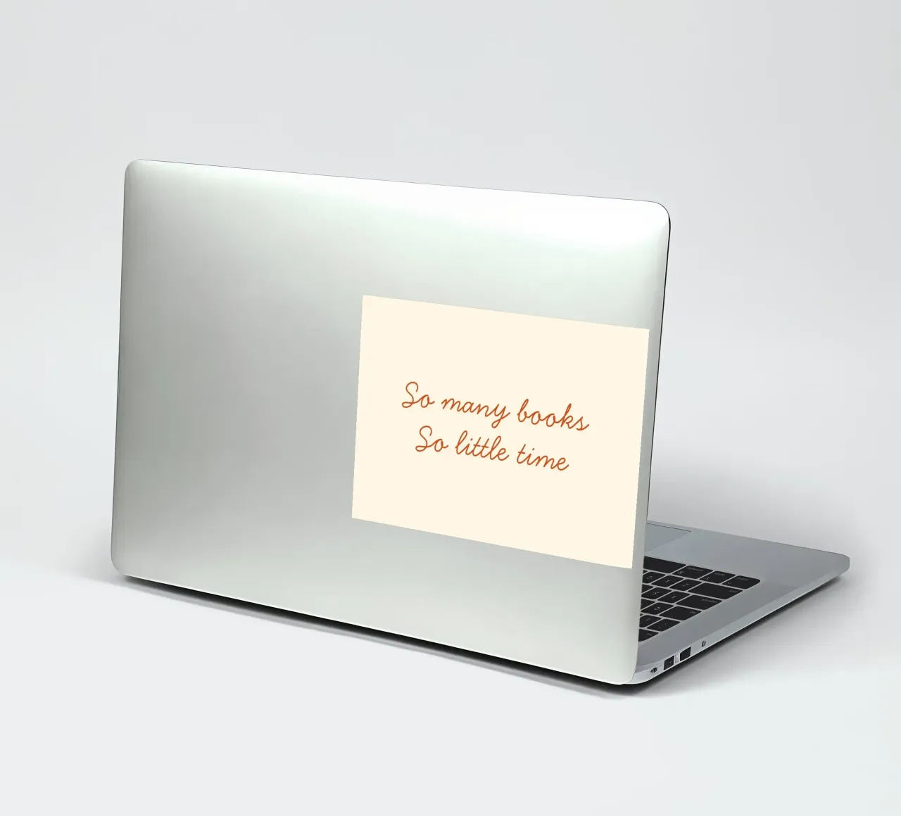 "So Many Books, So Little Time" Script Art Print sticker by vintagepod