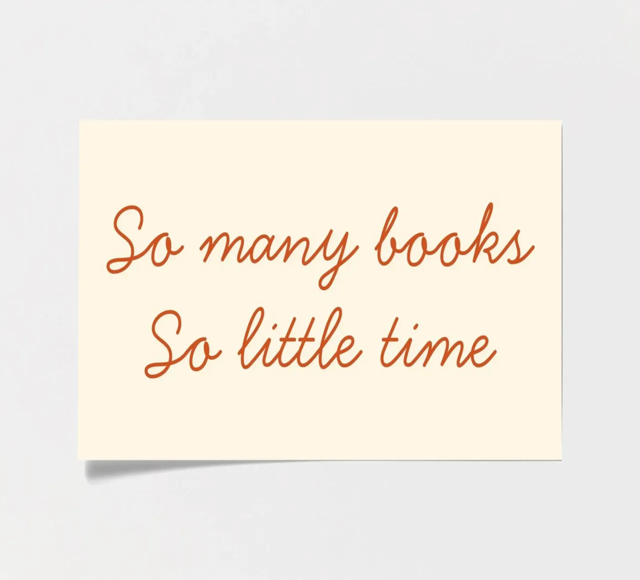 "So Many Books, So Little Time" Script Art Print sticker sheet by vintagepod