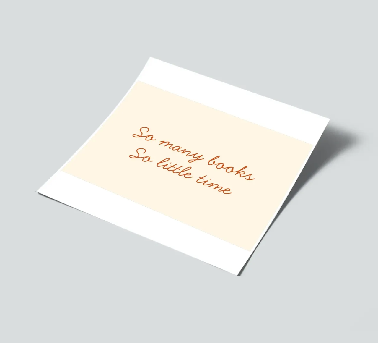 "So Many Books, So Little Time" Script Art Print sticker sheet by vintagepod