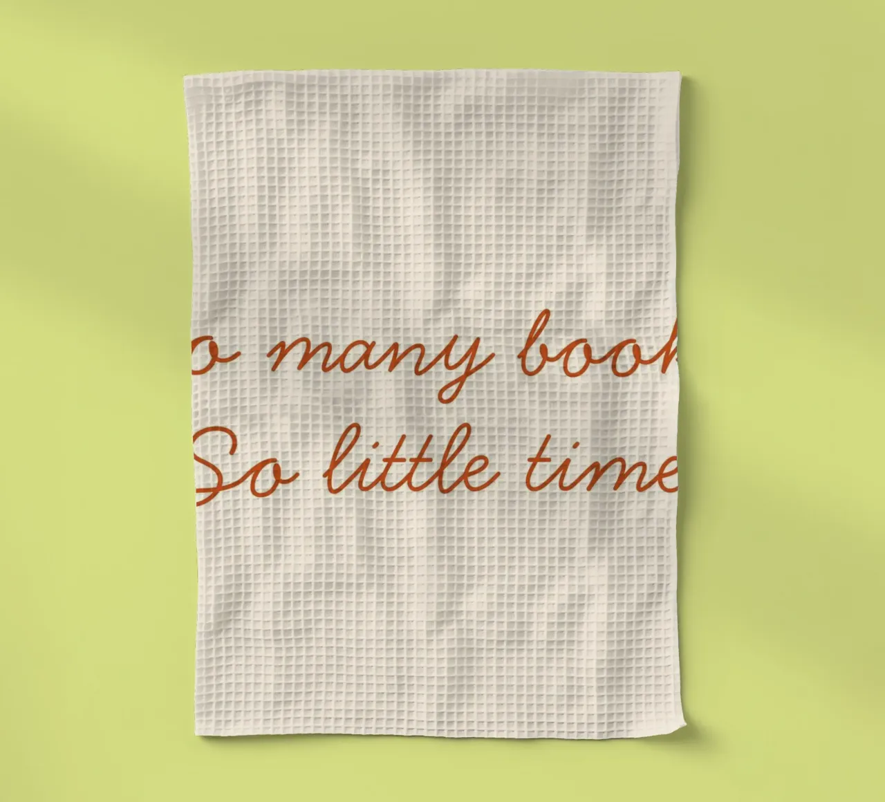 "So Many Books, So Little Time" Script Art Print tea towel by vintagepod