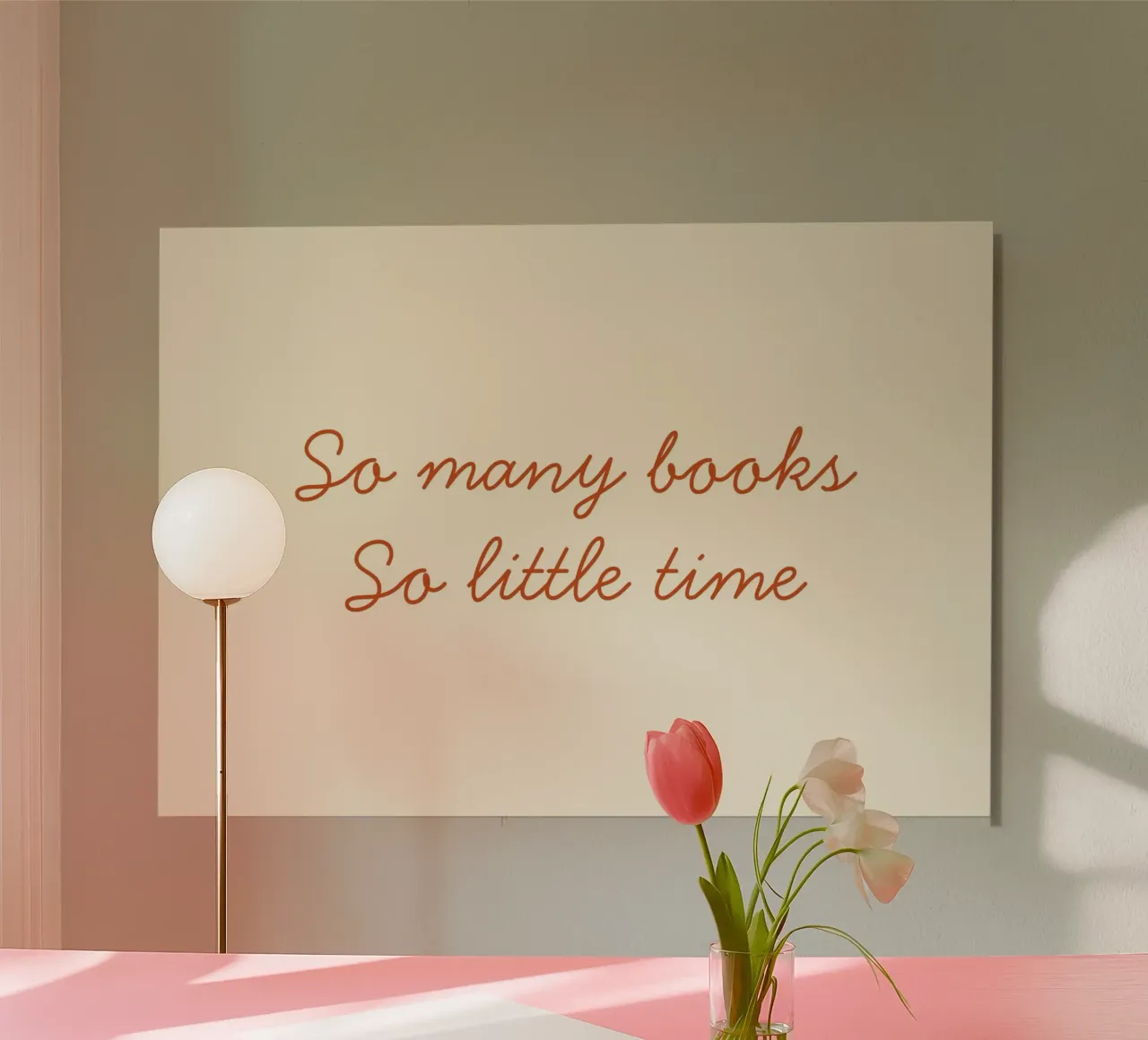 "So Many Books, So Little Time" Script Art Print alu-dibond by vintagepod