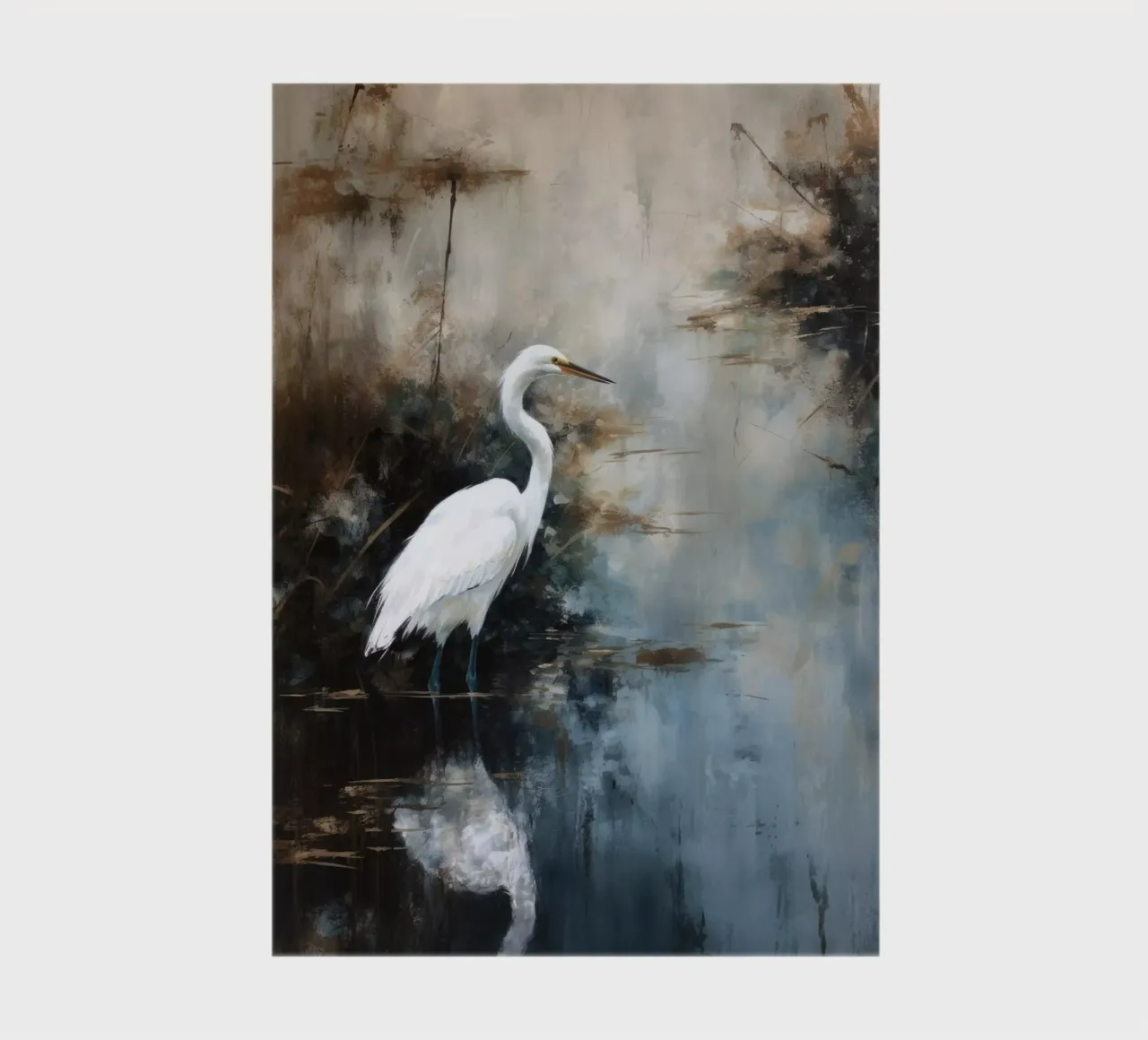 Egret In Lake notebook by treechild