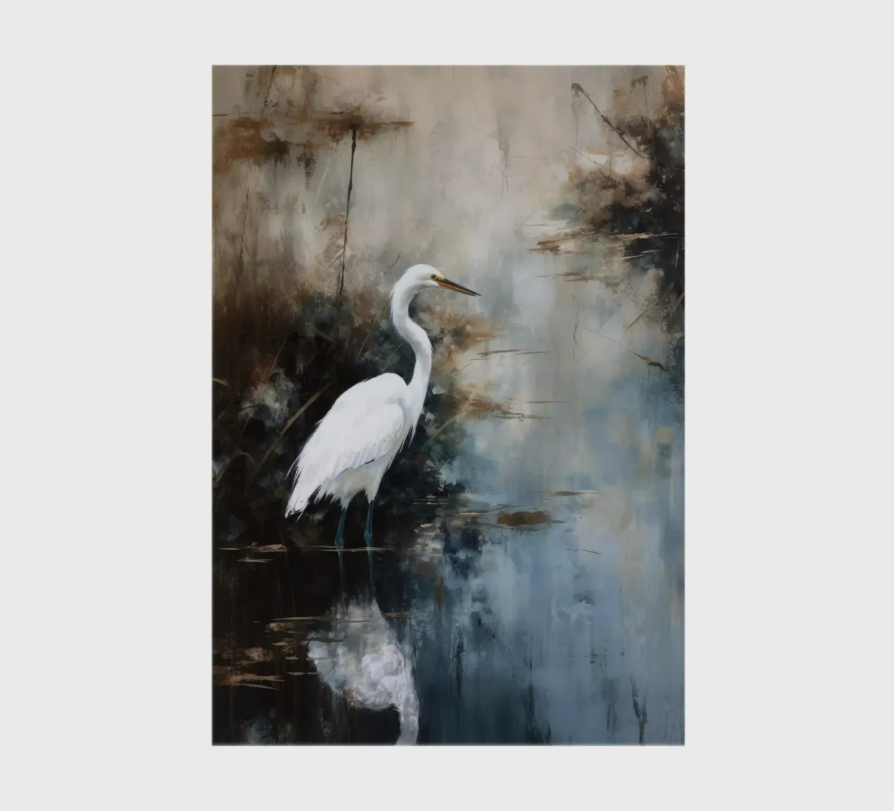 Egret In Lake notebook by treechild