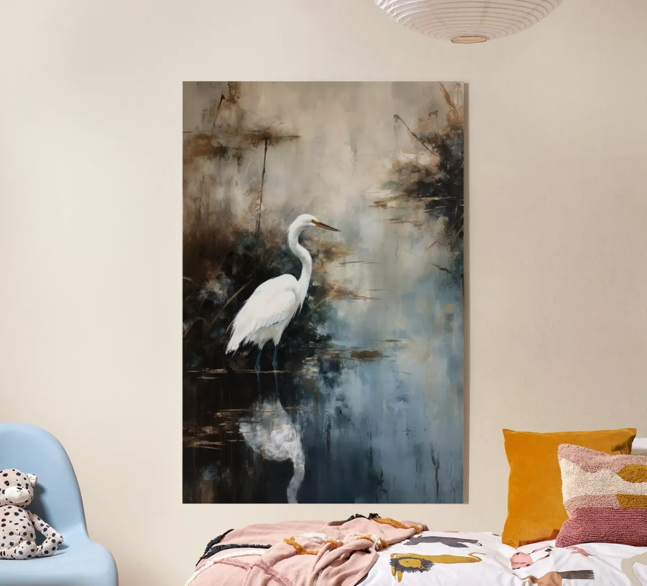 Egret In Lake plexiglass da treechild