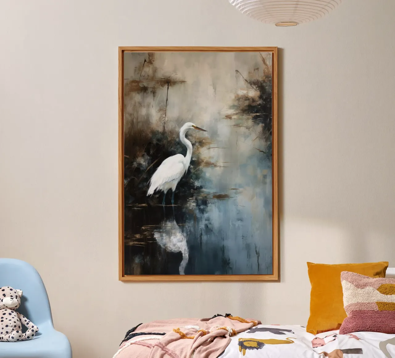 Egret In Lake alluminio dibond da treechild