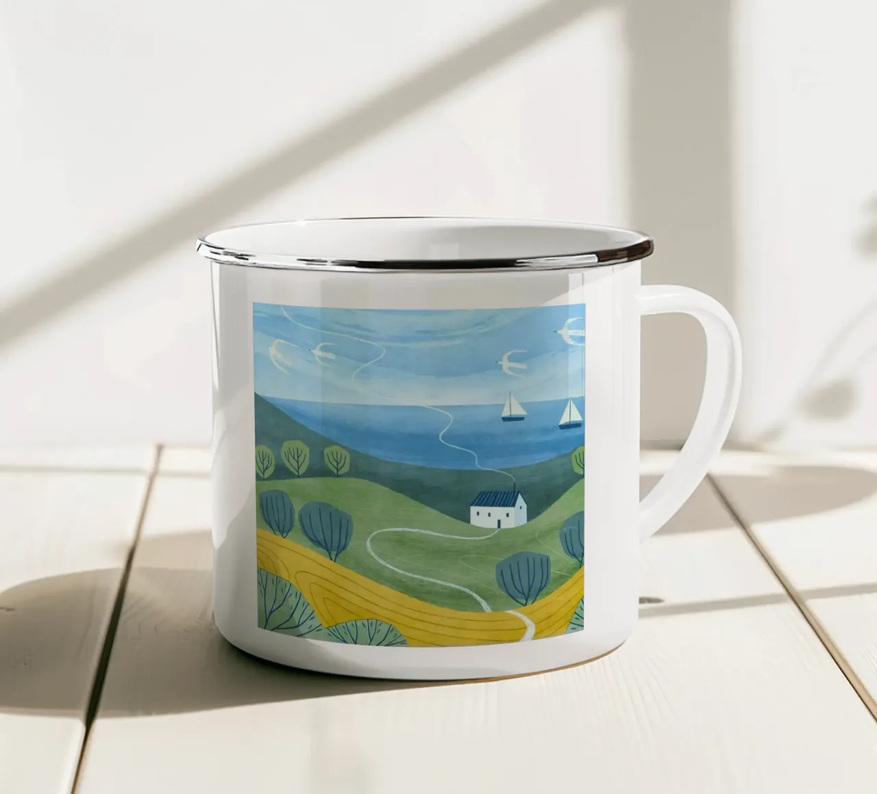 countryside winding path tazza in smalto da Good days