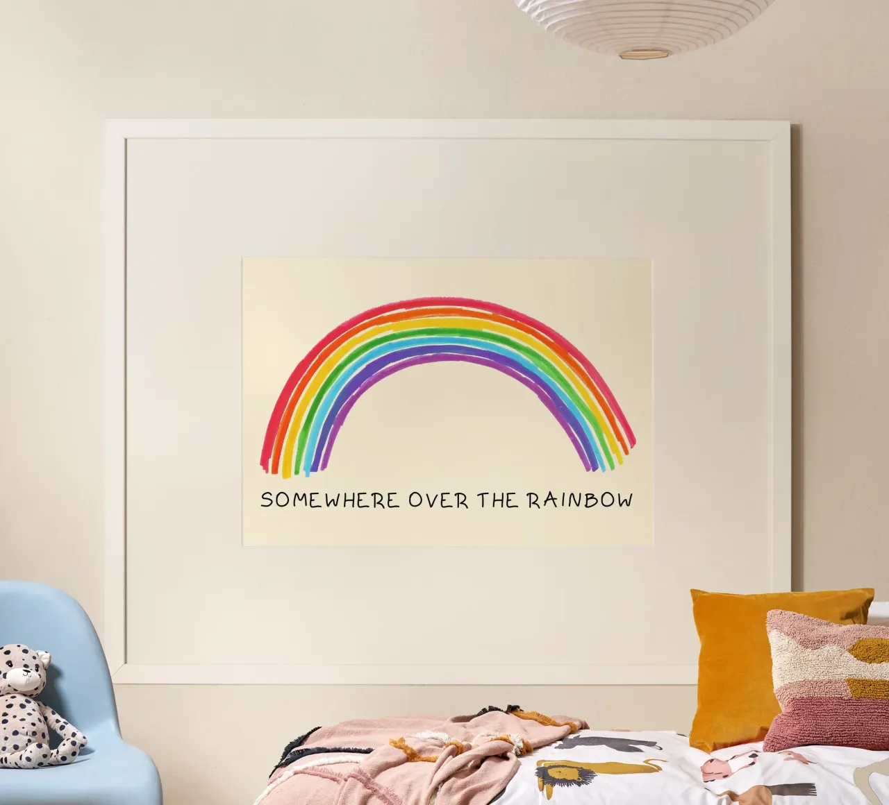 "Kinderkunstdruk "Ergens over de Regenboog poster van vintagepod