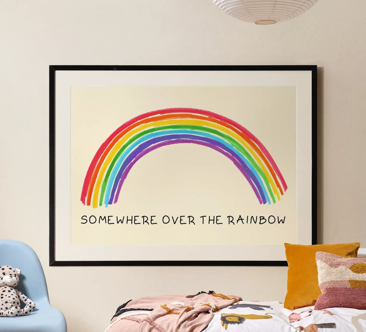 "Kinderkunstdruk "Ergens over de Regenboog poster van vintagepod