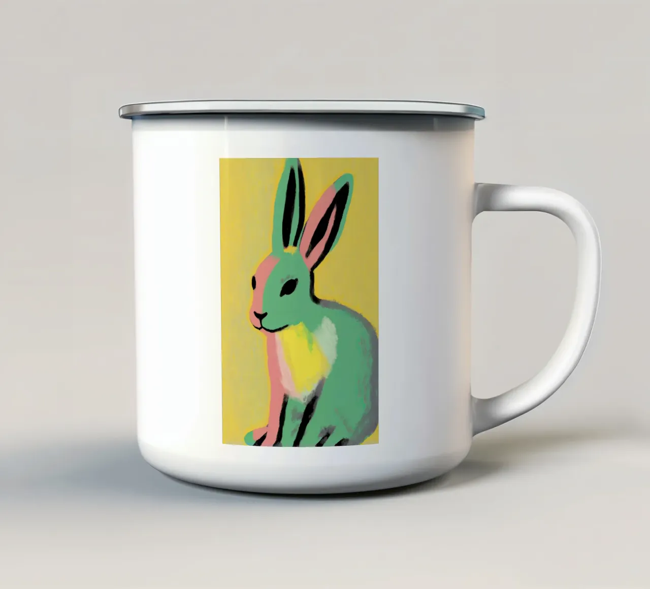 Colorful Bunny tazza in smalto da treechild