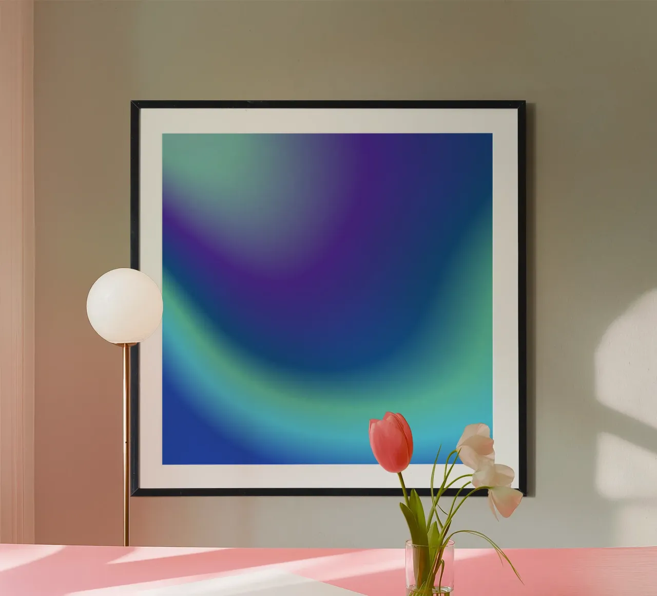 EXPANSION  & OVERFLOW (AQUARIUS) poster with wooden frame by ÂME LIBRE STUDIO