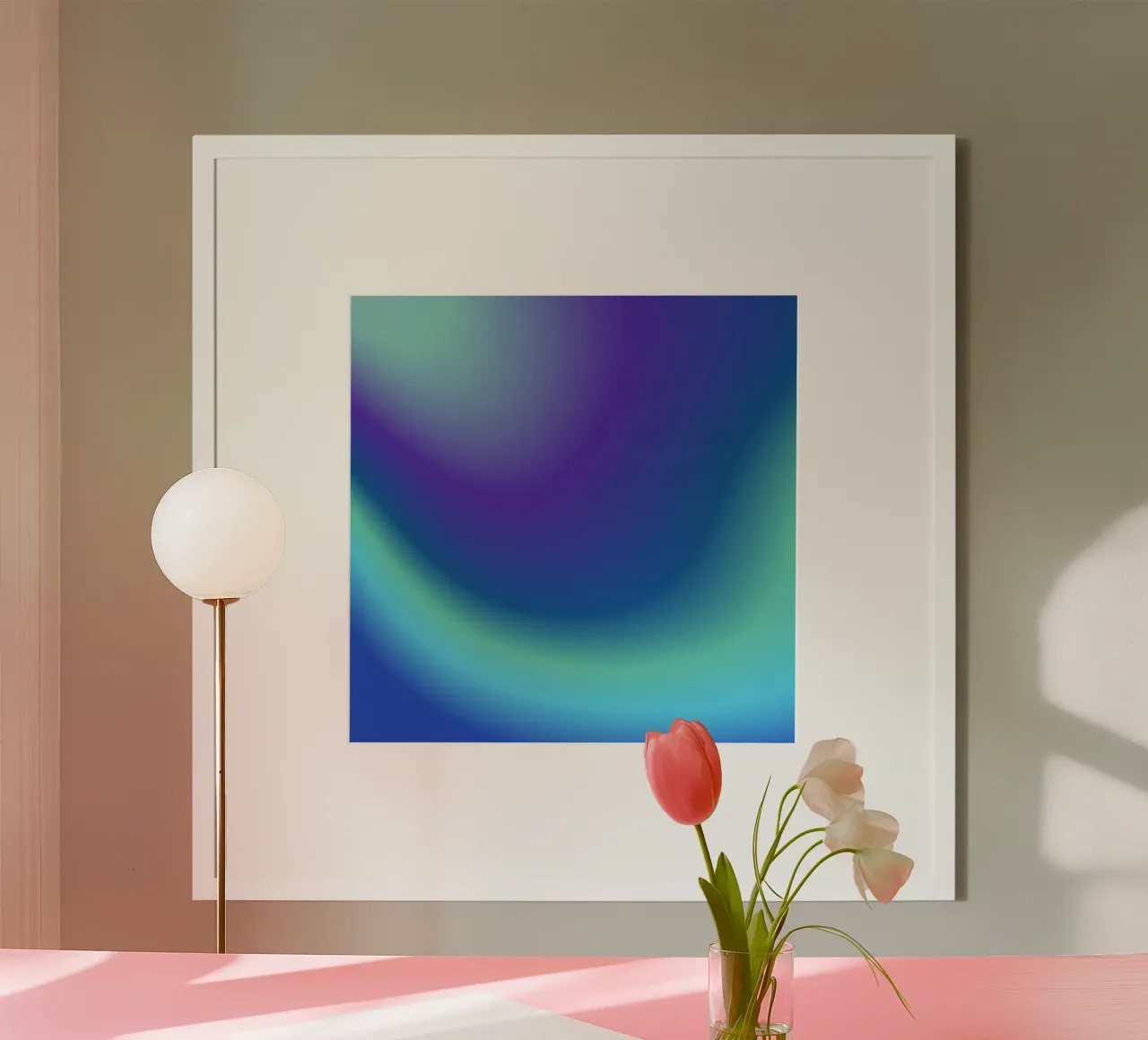 EXPANSION  & OVERFLOW (AQUARIUS) poster with wooden frame by ÂME LIBRE STUDIO