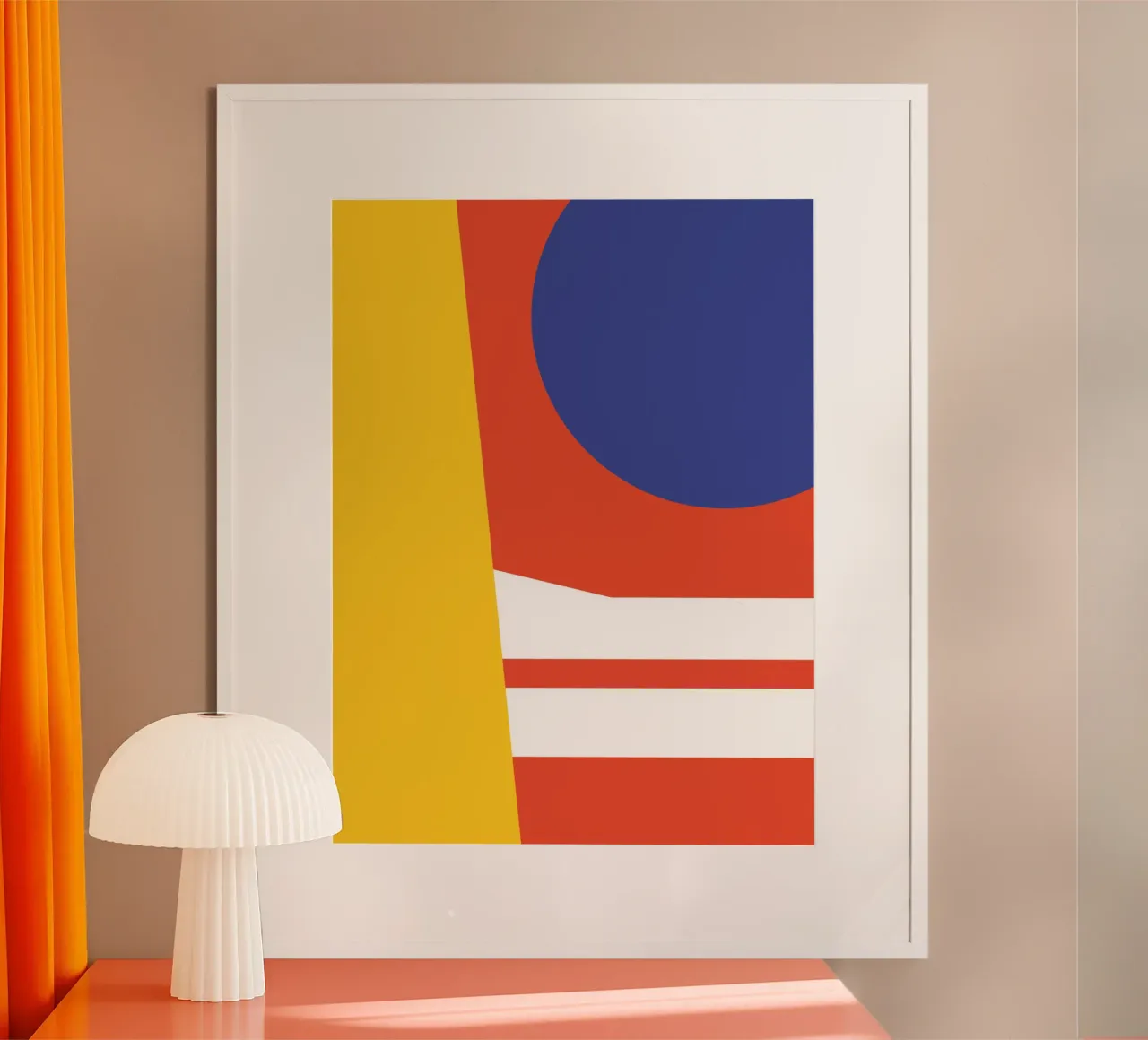 Blauer Mond Geometrisch Poster von Petra Lang