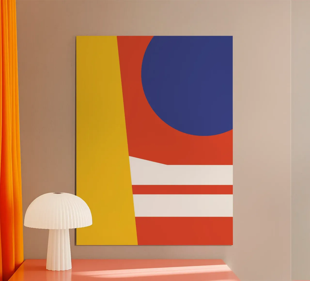 Blauer Mond Geometrisch Poster von Petra Lang