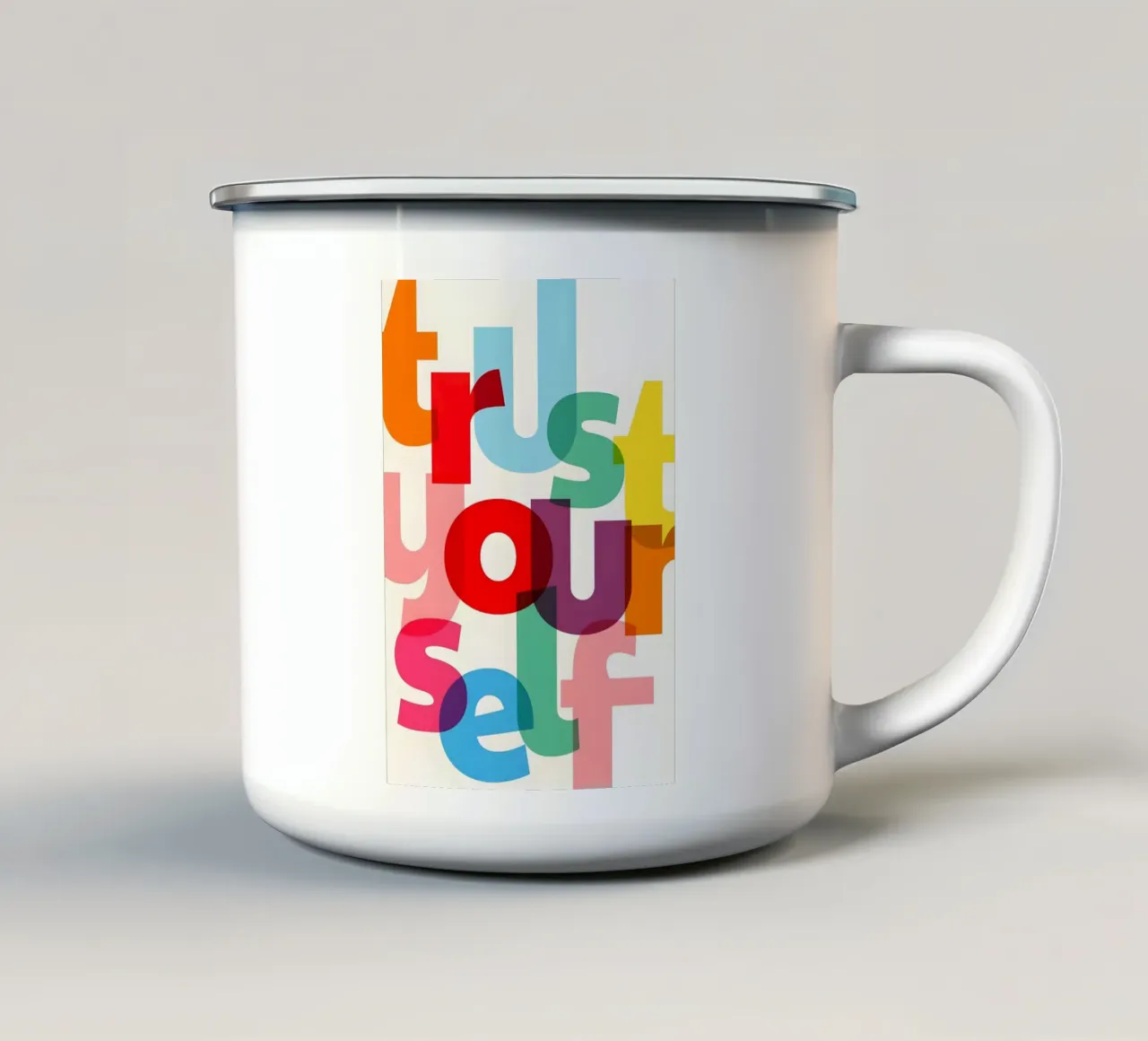 Trust yourself tazza in smalto da Type & Tape