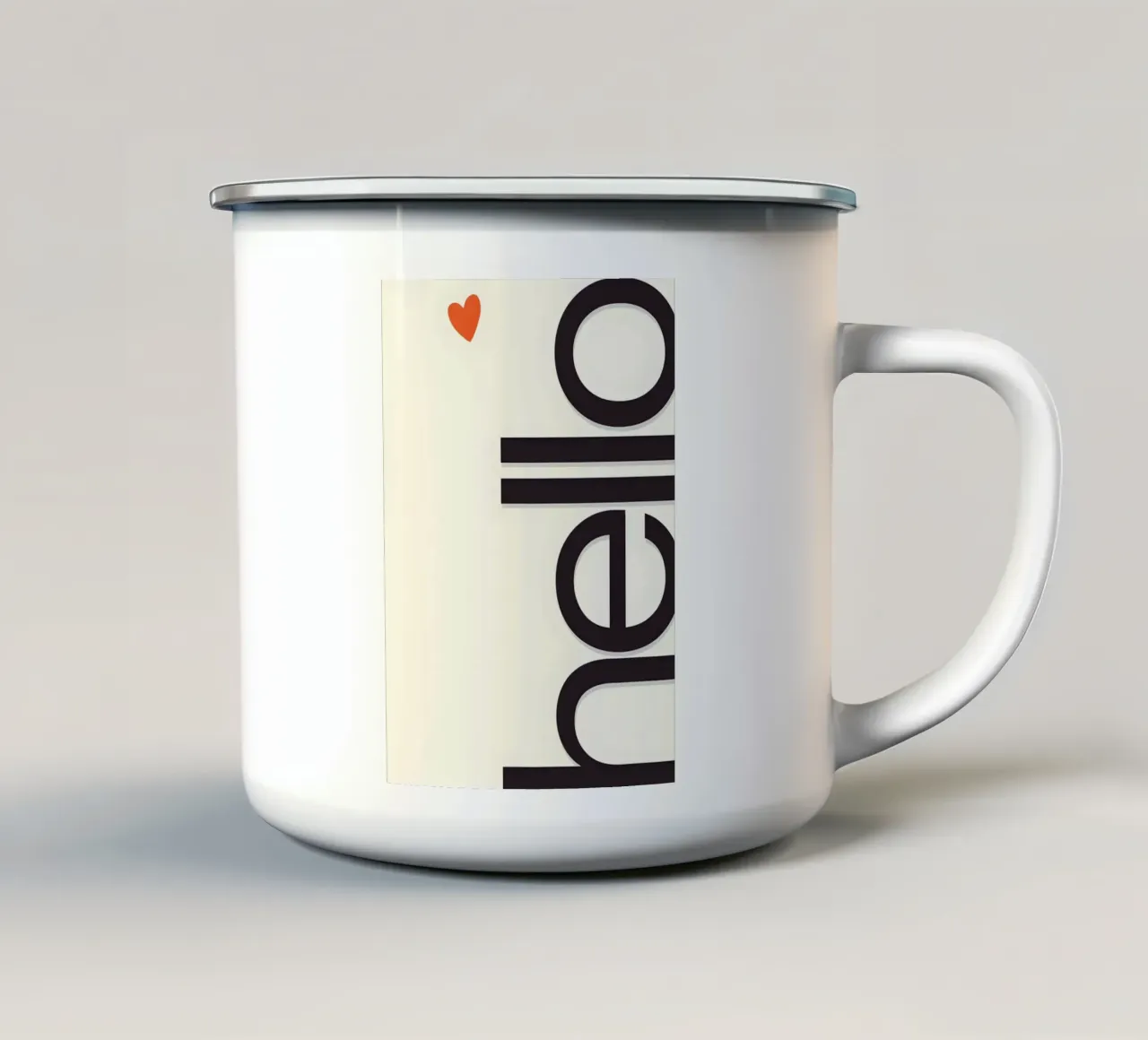 Hello emaille mok van Type & Tape