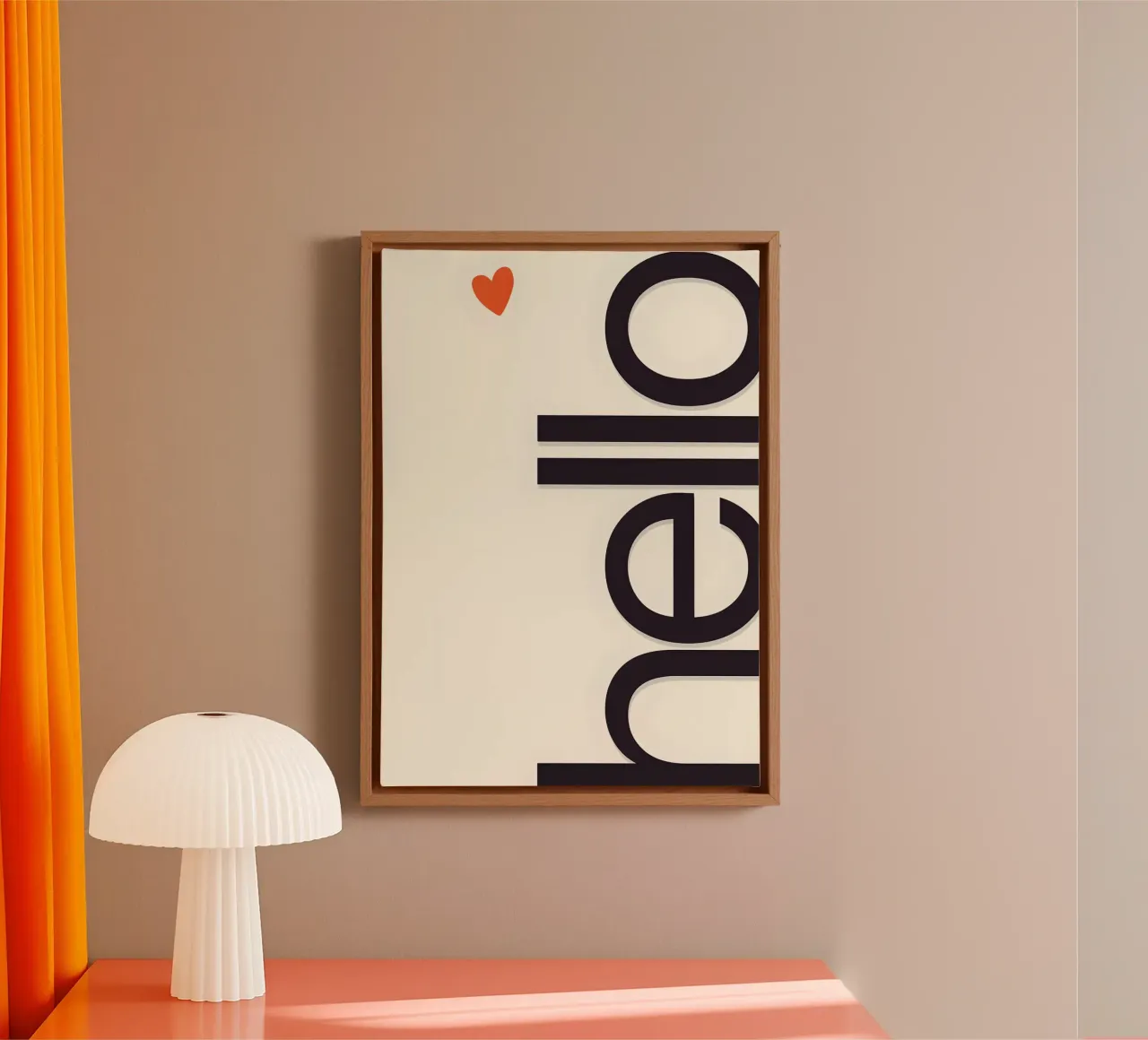 Hello tela con Cornice a cassetta da Type & Tape