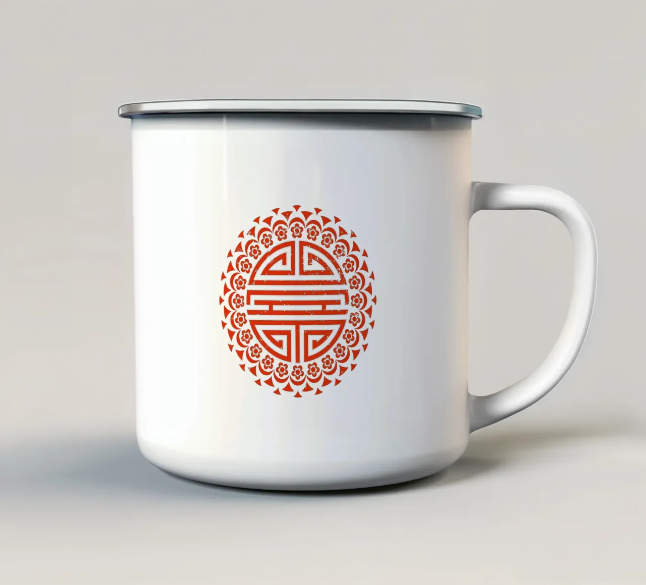 Longevità (shou) tazza in smalto da Mariel Toigo