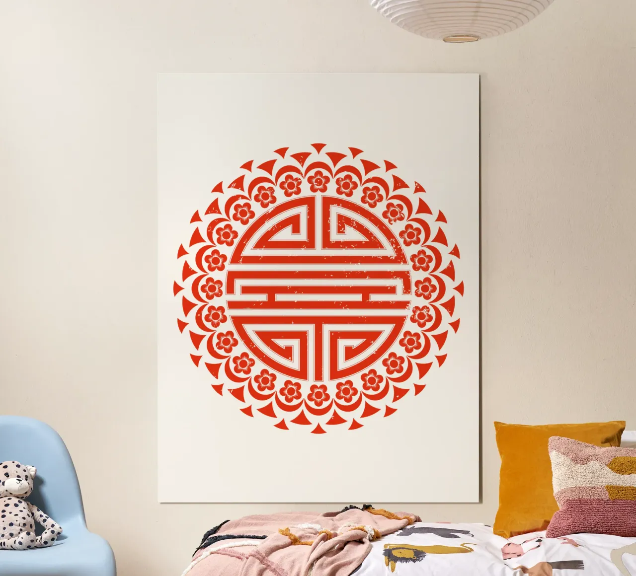 Longevità (shou) poster con telaio in legno da Mariel Toigo