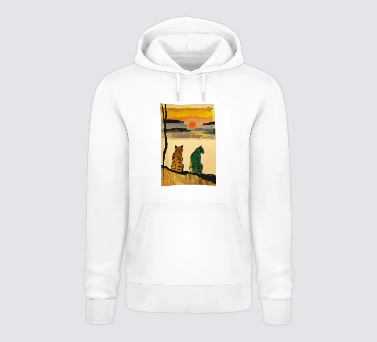 Tigers At Sunset No 2 felpa con cappuccio da treechild
