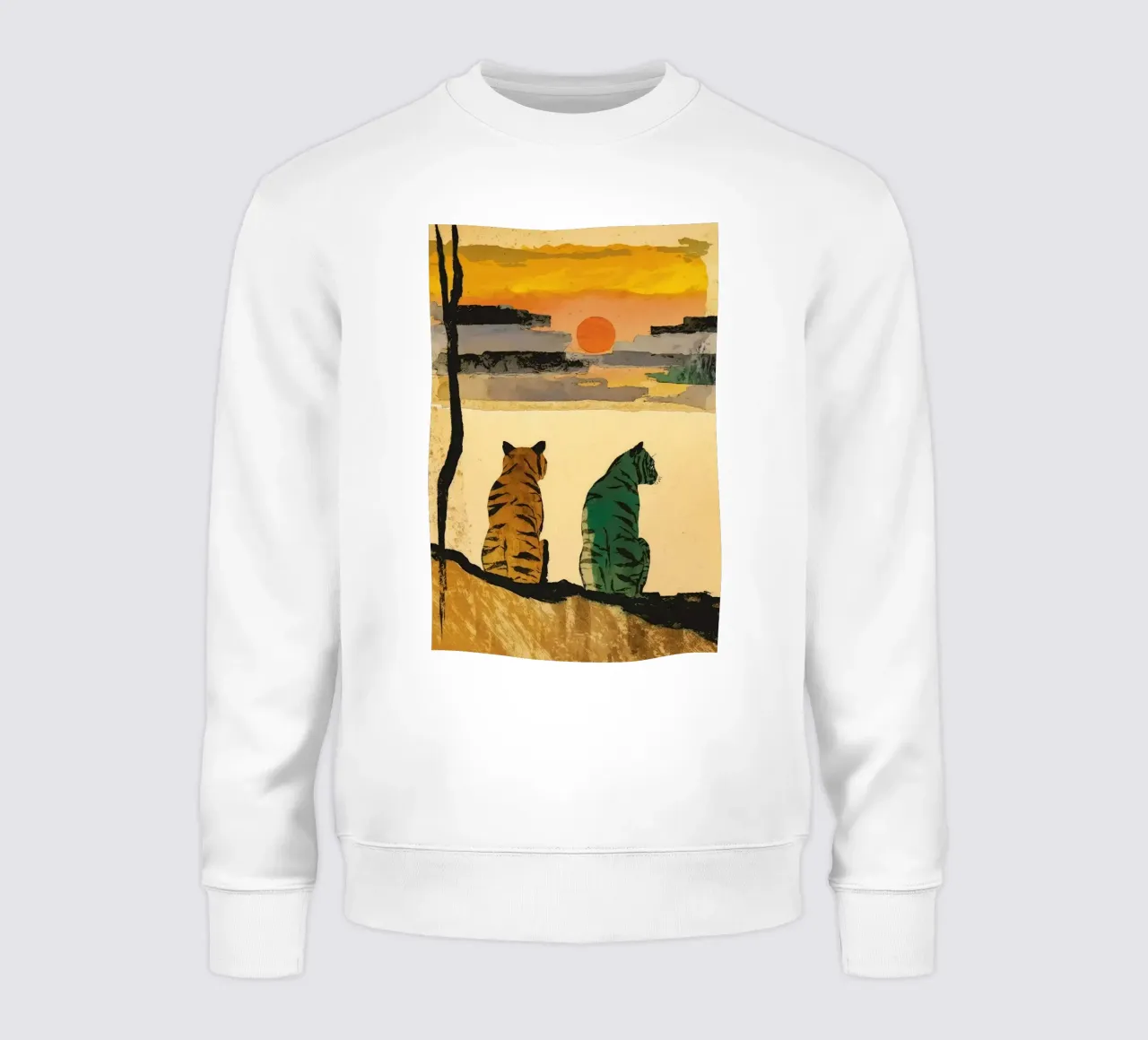 Tigers At Sunset No 2 felpa da treechild