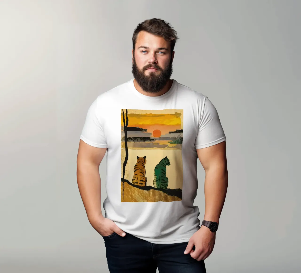 Tigers At Sunset No 2 t-shirt da treechild