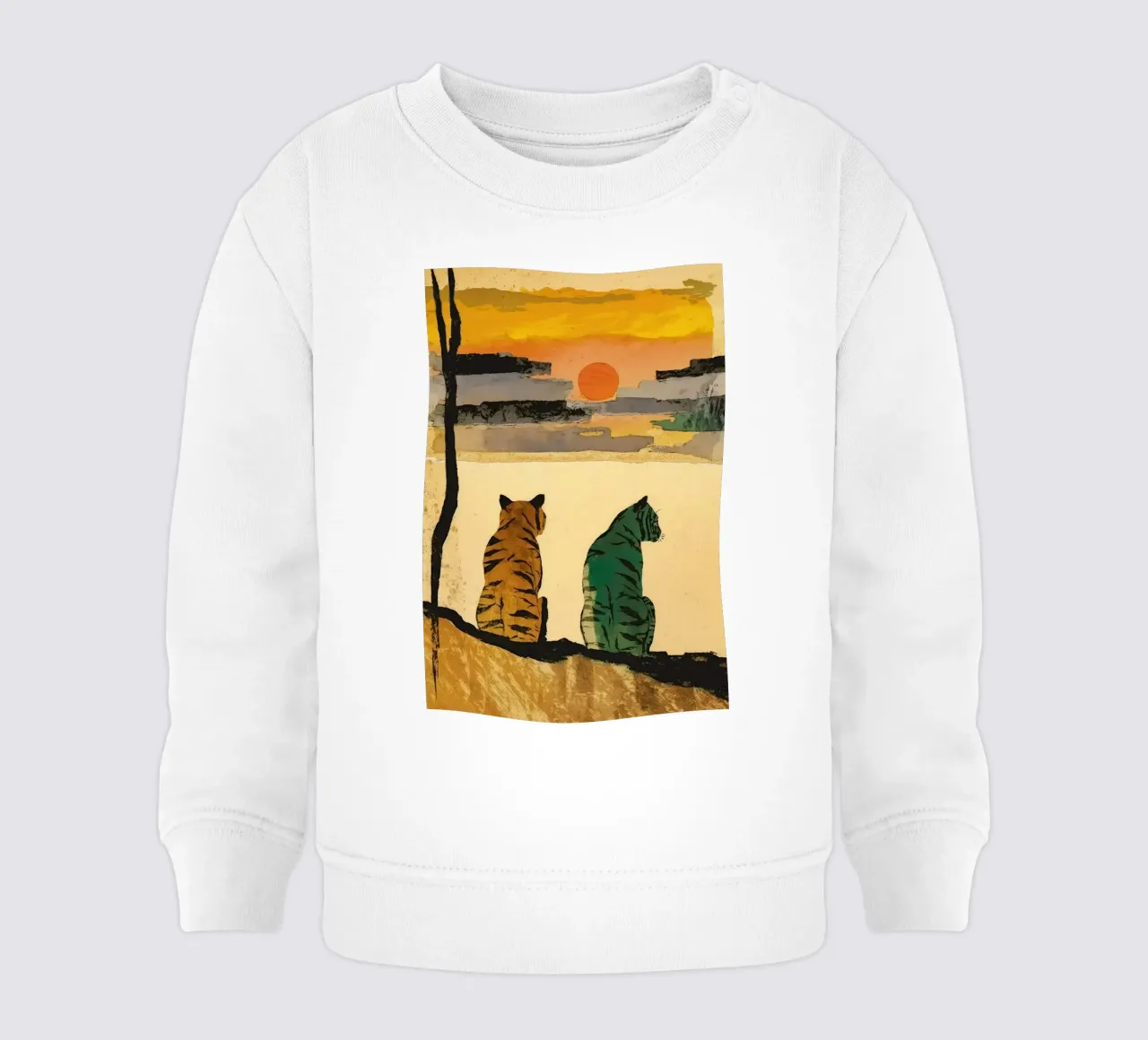Tigers At Sunset No 2 felpa neonato da treechild