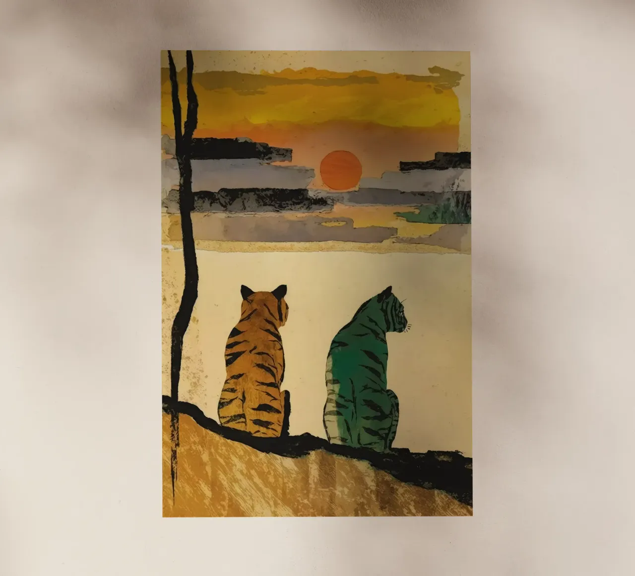 Tigers At Sunset No 2 pellicola backlit da treechild