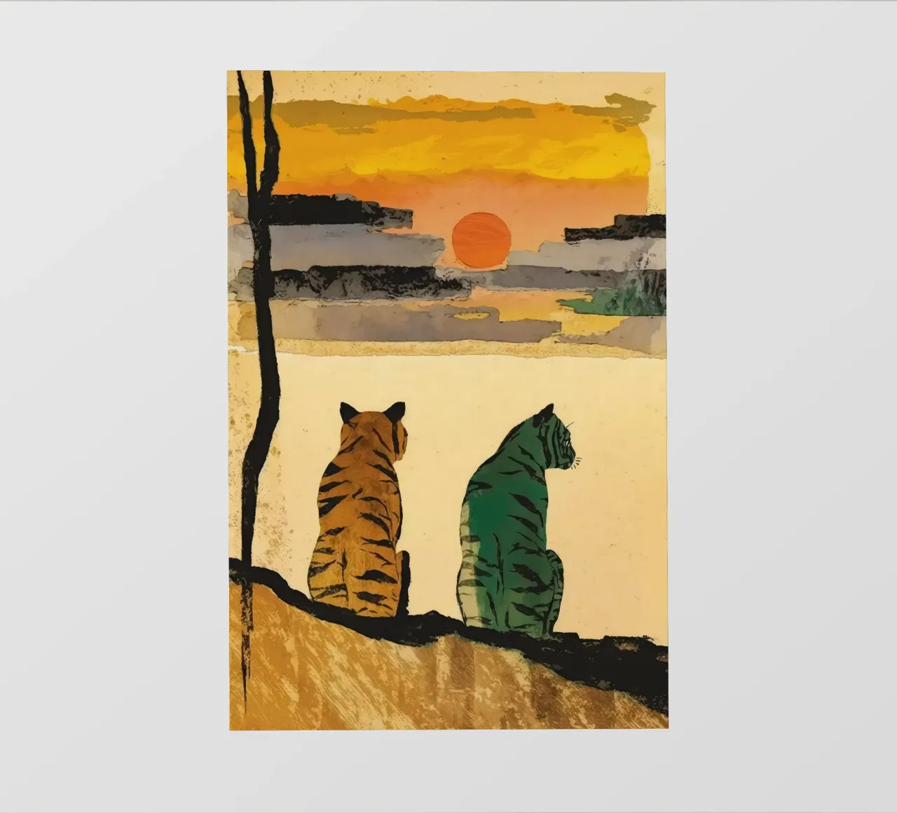 Tigers At Sunset No 2 pellicola backlit da treechild