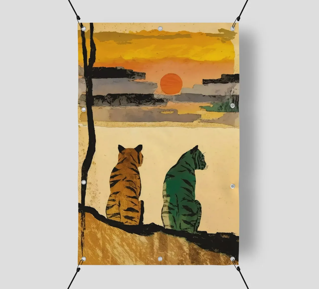 Tigers At Sunset No 2 telo in pvc da treechild