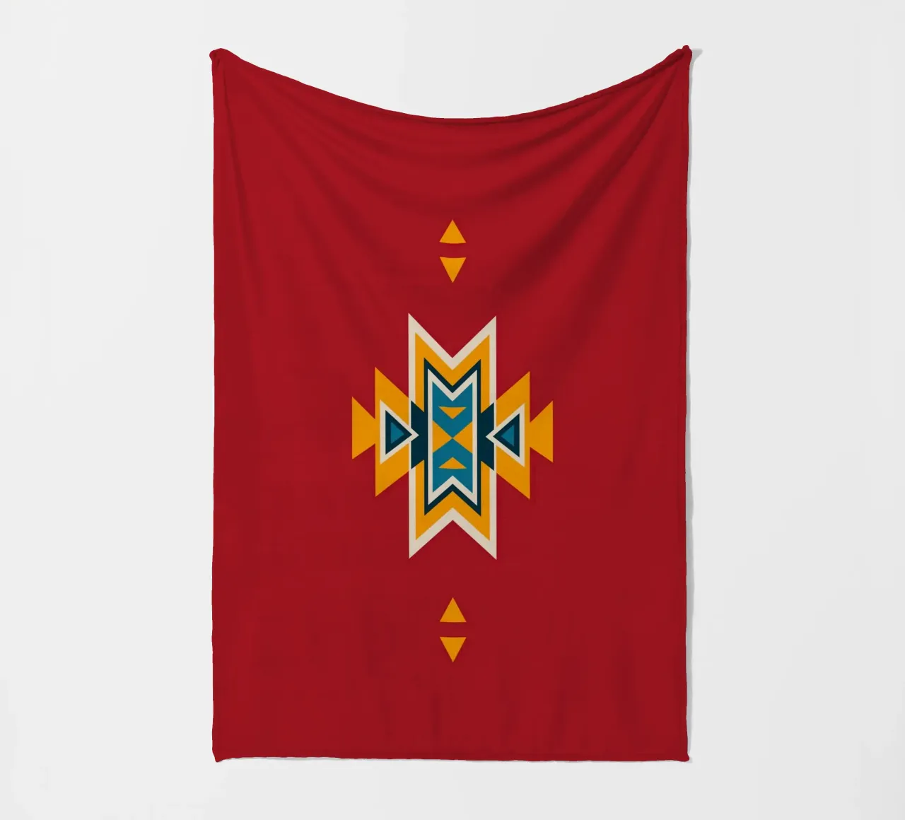 Aztec Pattern on Red Fleecedecke von Petra Lang - Design