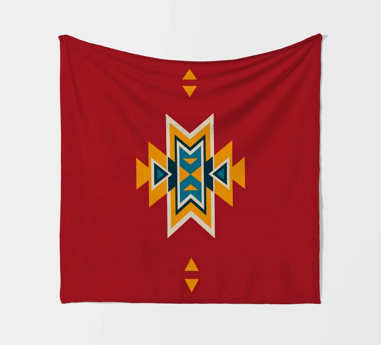 Aztec Pattern on Red Fleecedecke von Petra Lang - Design