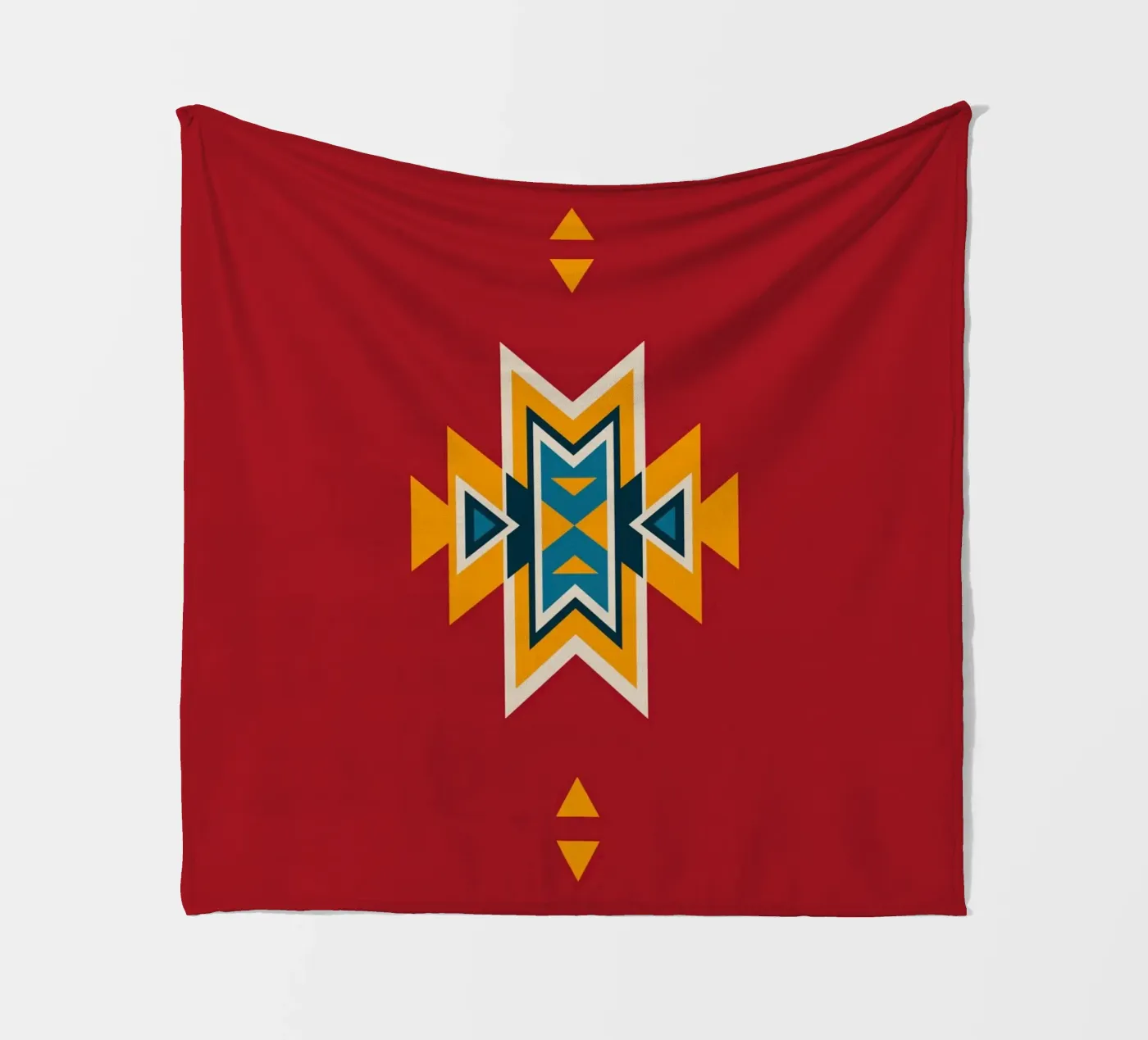 Aztec Pattern on Red fleece blanket by Petra Lang - Design