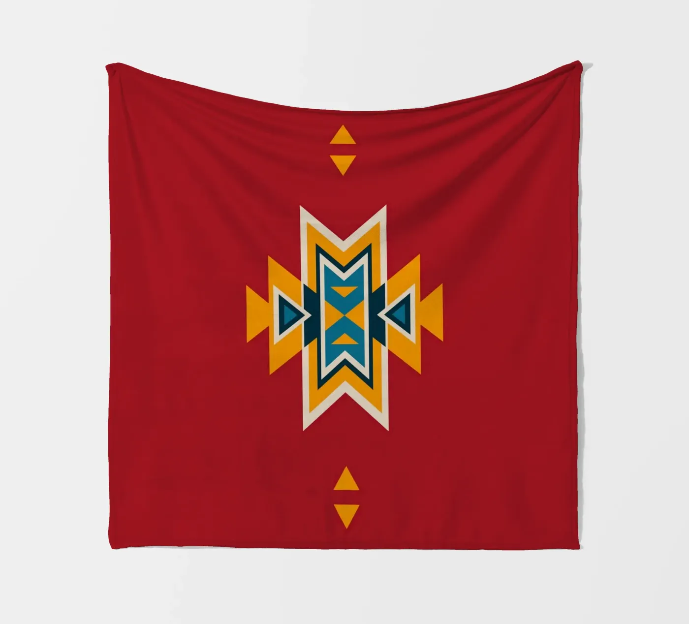 Aztec Pattern on Red fleece blanket by Petra Lang - Design