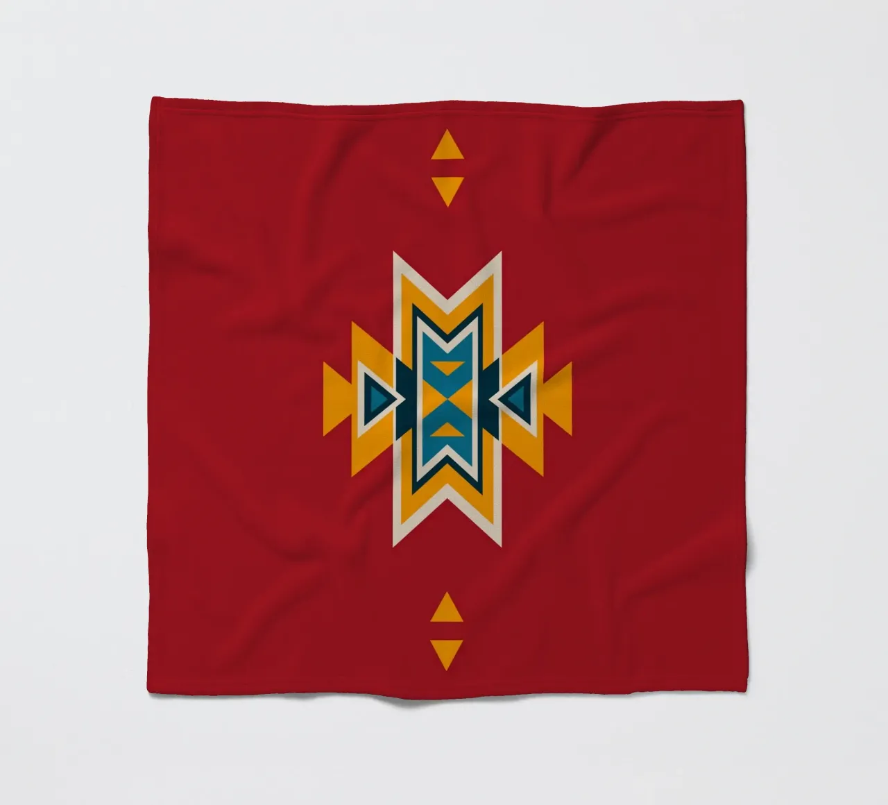 Aztec Pattern on Red Fleecedecke von Petra Lang - Design