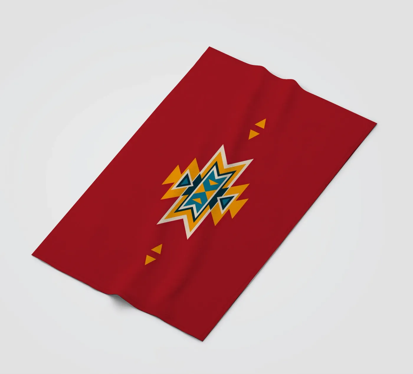 Aztec Pattern on Red fleece blanket by Petra Lang - Design
