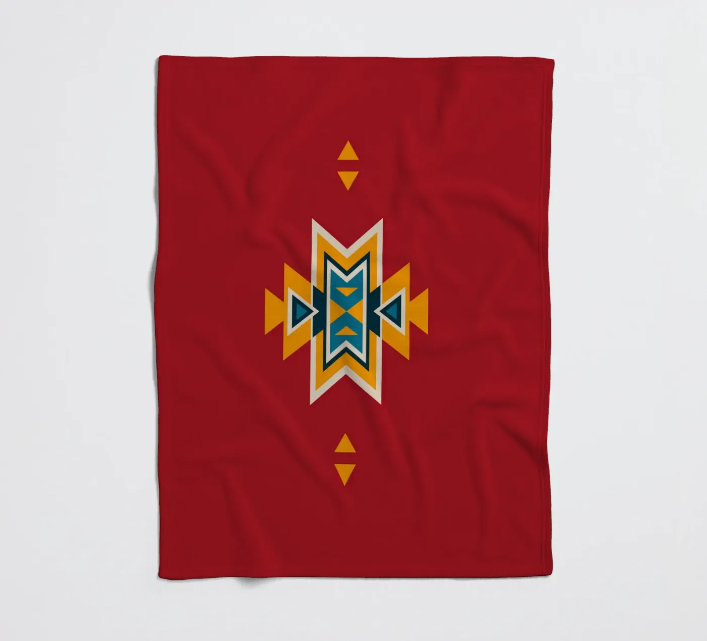 Aztec Pattern on Red fleece blanket by Petra Lang - Design