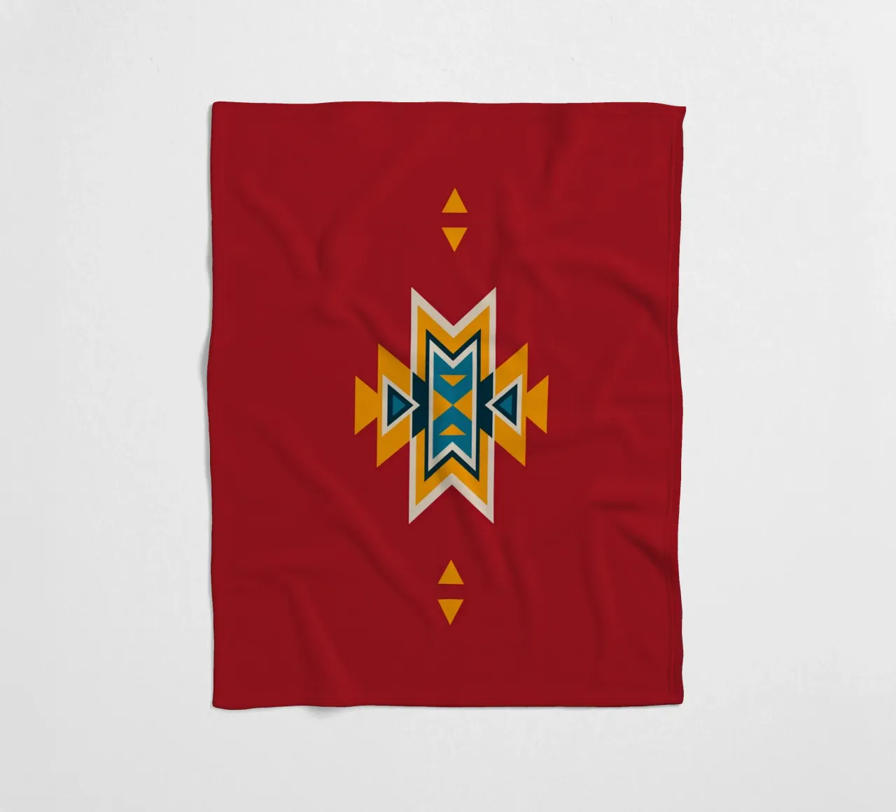 Aztec Pattern on Red Fleecedecke von Petra Lang - Design